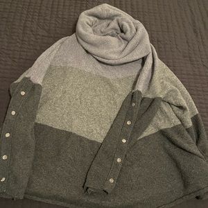 Woman’s Grey Joseph A. loose turtleneck sweater